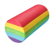 Fortress Round Foam Roller (30x15cm) w/ Exercise Chart - Rainbow