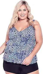 [Avenue] Plus Size Tankini Ruffled PR in Lourdes