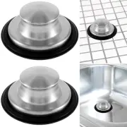 2Pcs Kitchen Sink Drain Stopper Leak-Proof Sink Plug Cover Stainless Steel◻