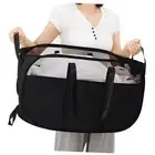 Pop-Up Laundry Basket，collapsible Mesh Laundry Hamper– With Extended black