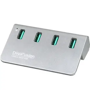 (現貨)DigiFusion伽利略 H418S USB3.2 Gen2 4埠鋁合金 USB HUB/集線器(無附變壓器)