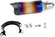 Motorcycle parts Motorcycle Exhaust Pipe Carbon Fiber Modified Pipe Sport Racking Bike For R1 R6 Z750 MT09 TMAX 530 ER6N MT07 09(Carbon Fiber End B)
