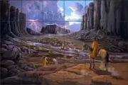 Tile Mural Backsplash Ceramic Kendrick Western Cattle Cowboy Art POV-LKA012