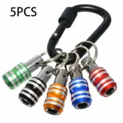 5pcs 1/4'' Hex Shank Quick Release Keychain Screwdriver Easy Bit Holder