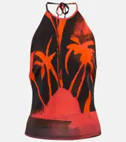 [Louisa Ballou] Louisa Ballou Printed halterneck top AU 12 multicoloured