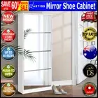 Artiss Shoe Cabinet Mirror Shoes Storage Rack Organiser 60 Pairs Cupboard Shelf