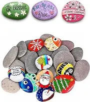 Hudiepan Pack of 10 Large Stones for Painting, Beach Pebbles, Stones for Painting, Gravel Decorative Stones, Natural Stone, Flat Stones for Painting, River Pebbles for Mandala Painting, Colourful