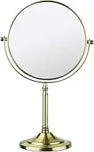 8-Inch Countertop Vanity Makeup Mirror,Standing Bathroom Cosmetic Mirror, Portable Double Sided Magnification Mirror, Two Sided Swivel Magnifying Standing Mirror.,1X/10X,Gold