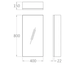 開放單門鏡櫃組 EM0140+EM0020 CAESAR凱撒