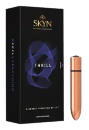 Gold SKYN Thrill Bullet Vibrator Discreet Massager USB Rechargeable Vibrating