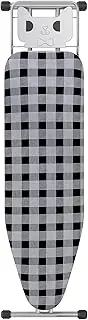 [Jakeefud] Full Size Ironing Board 13" X 43" W/Extra Thick Heavy Duty Padded Cover, Height Adjustable,Heat & Scorch Resistant Fabric, Anti-Skid Feet, Extra Wide, Easy to Fold Checkered Gray