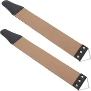 2Pcs Double Sided Razor Strop for Home Use Convenient Sharpening Tool with Hanging Eyelet and Buckle for Barbers and Shaving Enthusiasts
