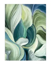 Empire Art Direct Waves of Leaves Washable Art Area Rug