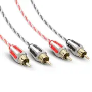 DS18 Dual Twist RCA Audio Cable - 6 Ft Long - Level 1 100% OFC