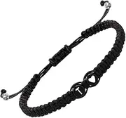 [Generic] Initial Heart Bracelets,Bracelets For Couples With Heart Design | Handmade Braided Drawstring, 26 Letters Initial Charm, Adjustable For Women Men