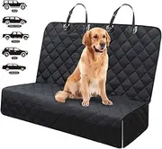 Fityou Dog Car Seat Covers, Waterproof Pet Cover for Backseat Hammock 600D Oxford Fabric Scratchproof & Non-Slip Bench Seat Cover Compatible for Middle Seat Belt and Armrest Fits Cars, Trucks, SUVs