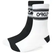 OAKLEY B1B ICON SOCKS MEN'S 93274-02E BLACKOUT SIZE MEDIUM, LARGE (2 PACK) NWT
