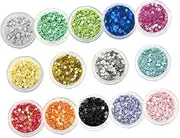 HAPINARY 14 Boxes Star DIY Nail Charms Glitter Stars for Nail Art Lightweight Sequin Decorations for Parties Birthdays and Special Occasions