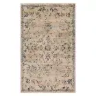 Rustic Indoor Textured Distressed Floral Vine Runner and Area Rug Jute Backing