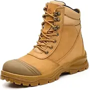 [Epochsaga] Steel Toe Boots Men's Safety Boots for Men Work Boots with Steel Toe Cap Protection Boots, tan