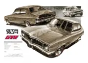 1972 HOLDEN LJ GTR XU1 SEPIA TONE A1 STRETCHED CANVAS (HL10)