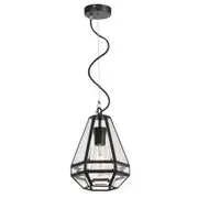Telbix Espada 20 Metal & Glass Cage Pendant Light - Black