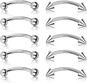 [DHFUCNKO] 10pcs Curved Barbells Piercing, 16G Piercing Lip Septum Ring, Eyebrow Piercing Eyebrow Belly Lip Jewellery, one size, Surgical Steel, No Gemstone