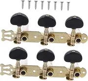 Yardwe 2pcs Guitar Tuners Tuner Acoustic Guitar Accessories Fully Enclosed Folk Tuning Tuning -shaped Pegs Use Pegs Black Plastic