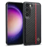 For Samsung Galaxy S23 FE Carbon Fiber Texture Cover Phone PU Leather+TPU+EVA Shockproof Case