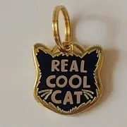 Pet Charm Real Cool Cat Diameter 0.75 inch aprox Primitives by Kathy