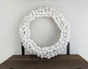 Beautiful 12in White Clam Shell Wreath No Broken Pieces Nautical/Coastal Decor