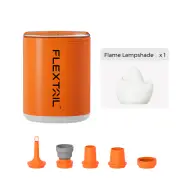 Outdoor Mini Camping Pump With Lamp For Sleeping Pad Orange Pump+Flame Lampshade