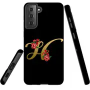 For Samsung Galaxy S22+ Plus Case, Armour Cover, Embellished Letter H