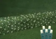 100 Light Christmas LED Net Light Set, 2' X 10', Warm White, Green Wire