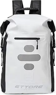 Ettore Cycling Rucksack 100% Waterproof Dry Bag 25L & 30L- Black/White - Sonar