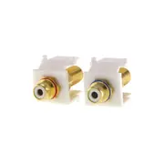 2x RCA to F-Type Keystone Connectors Plugs for Crest Custom AV Wall Plates
