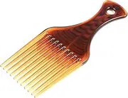 Lurrose Ultra Smooth Hair Pick Comb Afro Comb African American Pick Comb Hairdressing Styling Tool for Hair Styling (Coffee)