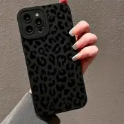 Black Print Leopard Graphic Phone Case For iPhone 16 15 14 13 12 11 Pro Max XS X