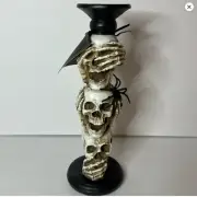 Christian Siriano Halloween Speak Hear See No Evil 12” Candle Holder NEW