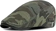 [Fasbys] Newsboy Cap Hat Mens Ivy Cabbie Hunting Military Hats Camouflage Peaked Golf Hat Flat Driving Cap, Style0562-ag, One Size