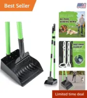 Dog Pooper Scooper Stainless Steel Long Handle Rake Tray Yard Cleanup