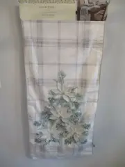 NWT CYNTHIA ROWLEY CHRISTMAS TABLE RUNNER 16" X 72" WHITE/SILVER/GREEN