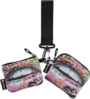 [XYMZR] Mini Zip Around Wristlet keychain Wallet Cool Lip Giraffiti for Women Personalized Pattern Detachable Dual Pouch Wristlet Portable Wallet Phone Coin Purse, Multi-colored, One Size