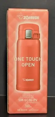 Zojirushi Lightweight Stainless Steel 360ml Thermos Mug Coral Pink Direct Drink