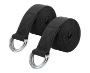 Stretching Exercise Fitness Bands, Made with Durable Cotton Soft with Ring Buckle-black