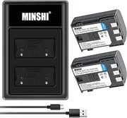 MINSHI NB-2LH (2 Pack) + Quick Charger Set Replacement Battery Compatible with Canon PowerShot S30，DC300，HG10 HV20，HV30【7.4V 1500mAh】 High Performance Compatible Camera Battery 2023KA
