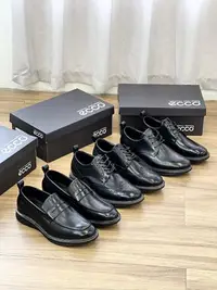 在飛比找Yahoo!奇摩拍賣優惠-ECCO愛步新款透氣商務適動混合休閑皮鞋男鞋子 836404