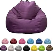 Vivva Stuffed Animal Storage Bean Bag Chair Cover (No Filler) - Stuffable Beanbag Cover-Polyester Beanbag Replacement Cover Without Filling 100X120CM (Dark Purple)