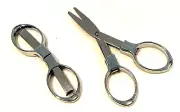 Slip-N-Snip Folding Scissors Silver Finish Handle 95mm (3-3/4")