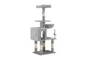 Petzly Cat Tree Tower Scratching Post 125cm Grey